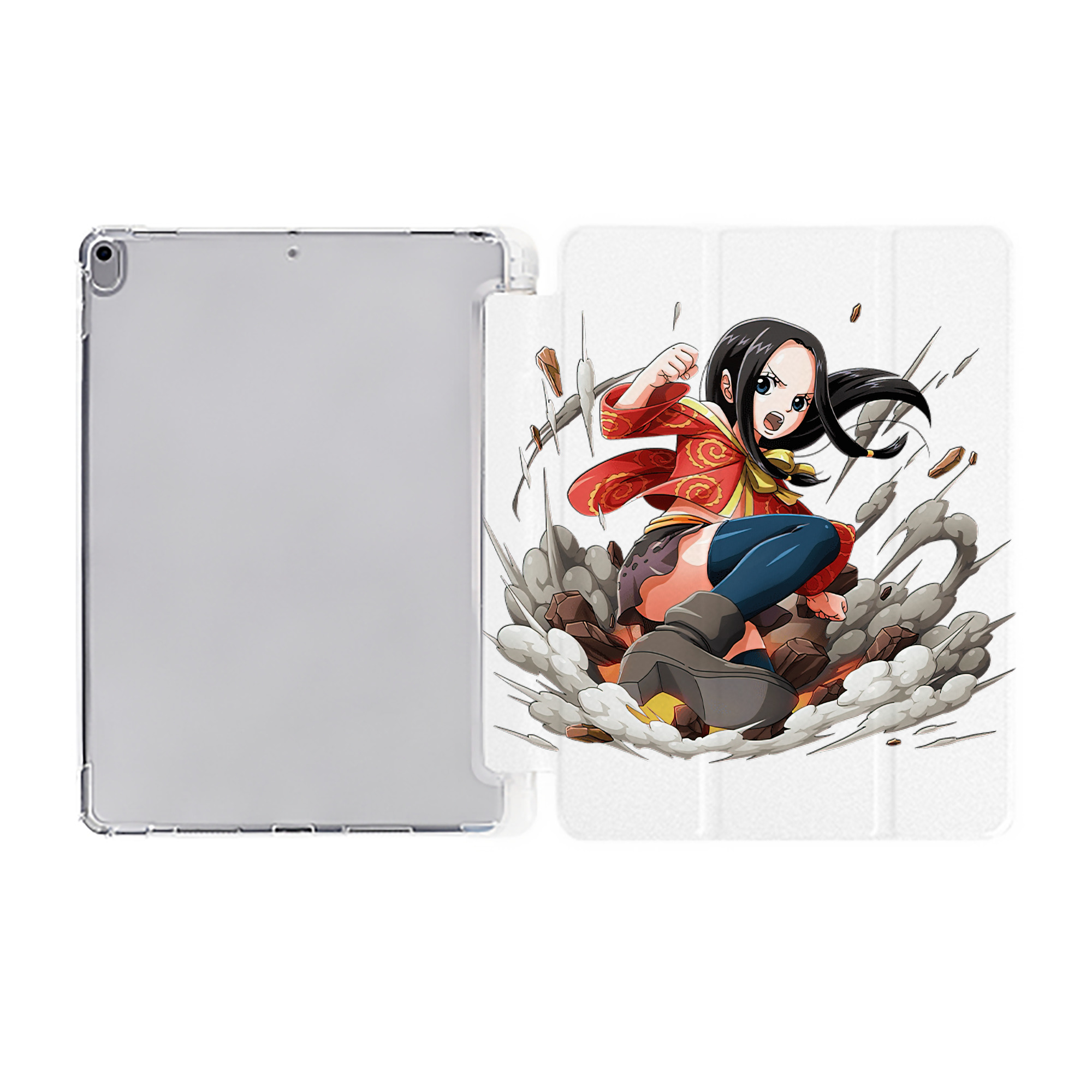 （画像用） ワンピース ボア・ハンコック ONE PIECE Boa·Hancock IPad ケース ペン収納付き 三つ折りスタンド PUレザー×シリコン 対応機種9.5/10.5/10.9インチ